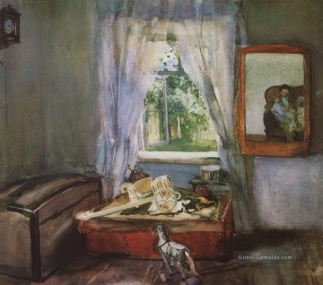 Stillleben Werke - im Kindergarten Konstantin Somov impressionistisches Stillleben
